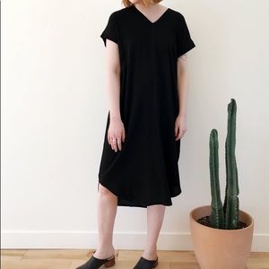Black linen dress from New York brand Szeki